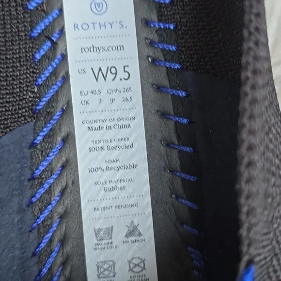 Rothy's The Point black  9.5 flats - Picture 9 of 9